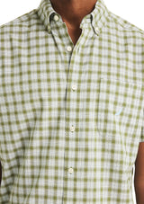 Nautica Mens Sustainably Crafted Tencel Striped Short Sleeve Button Down Shirt