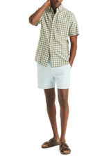 Nautica Mens Sustainably Crafted Tencel Striped Short Sleeve Button Down Shirt