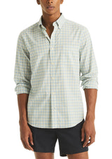 Nautica Mens Tencel Plaid Long Sleeve Shirt