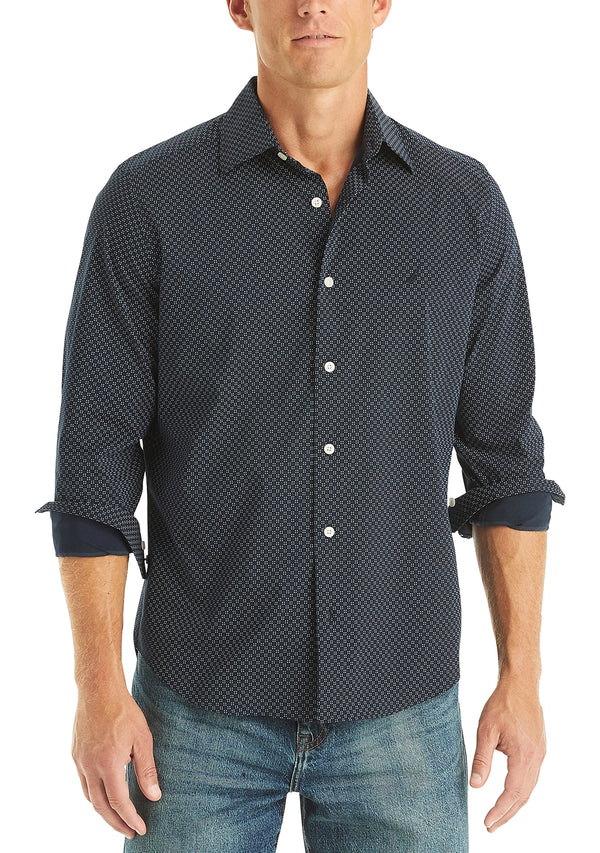 Nautica Mens Printed Long Sleeve Shirt