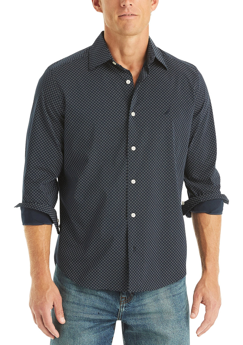 Nautica Mens Printed Long Sleeve Shirt