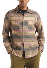 Nautica Mens Striped Flannel Long Sleeve Shirt
