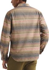 Nautica Mens Striped Flannel Long Sleeve Shirt