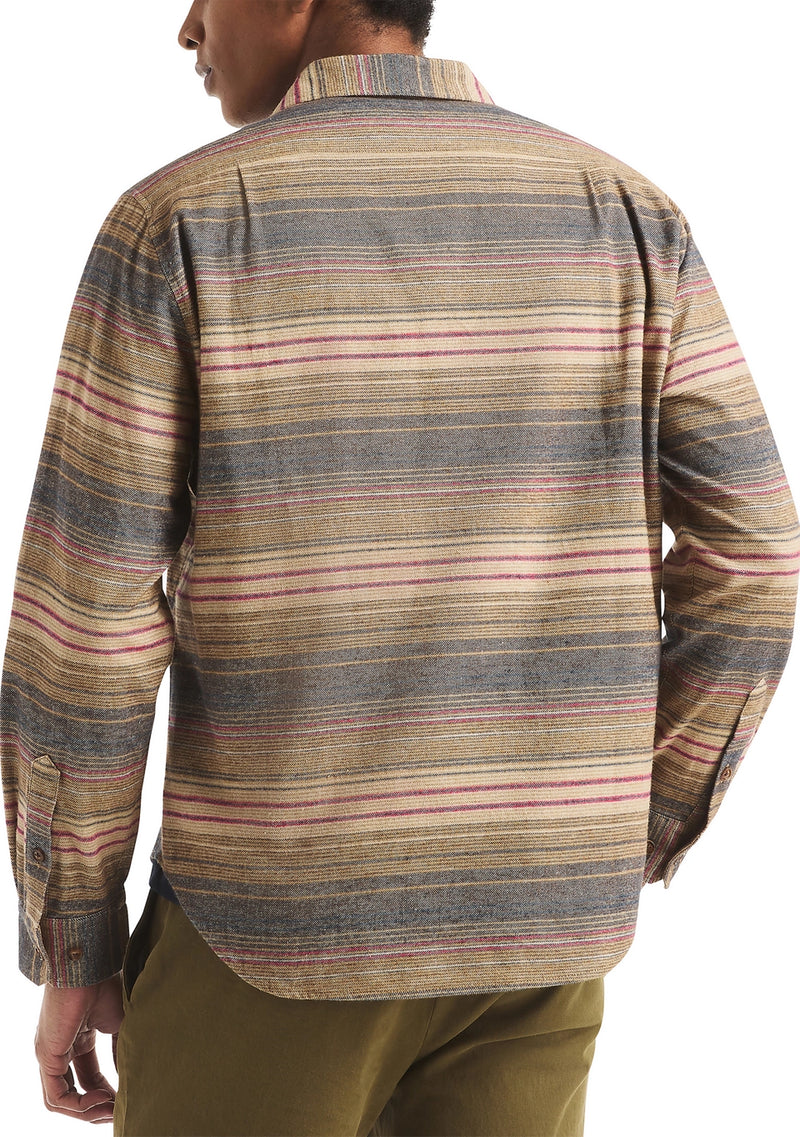 Nautica Mens Striped Flannel Long Sleeve Shirt