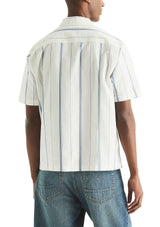 Nautica Mens Vertical Stripe Short Sleeve Button Down Shirt