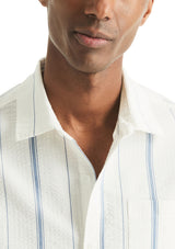 Nautica Mens Vertical Stripe Short Sleeve Button Down Shirt