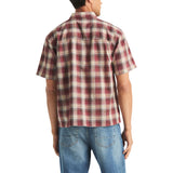 Nautica Mens Cotton Tencel Plaid Short Sleeve Shirt