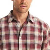 Nautica Mens Cotton Tencel Plaid Short Sleeve Shirt
