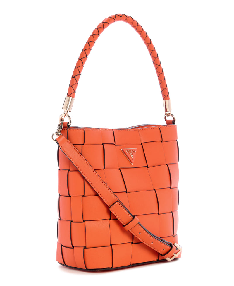 Guess■MAYLEE 格子 ミニ バケットバッグ Brown Brown Maylee Bucket Bag | GUESS