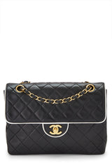 Chanel Lambskin Piped Half Flap Mini Crossbody Handbag