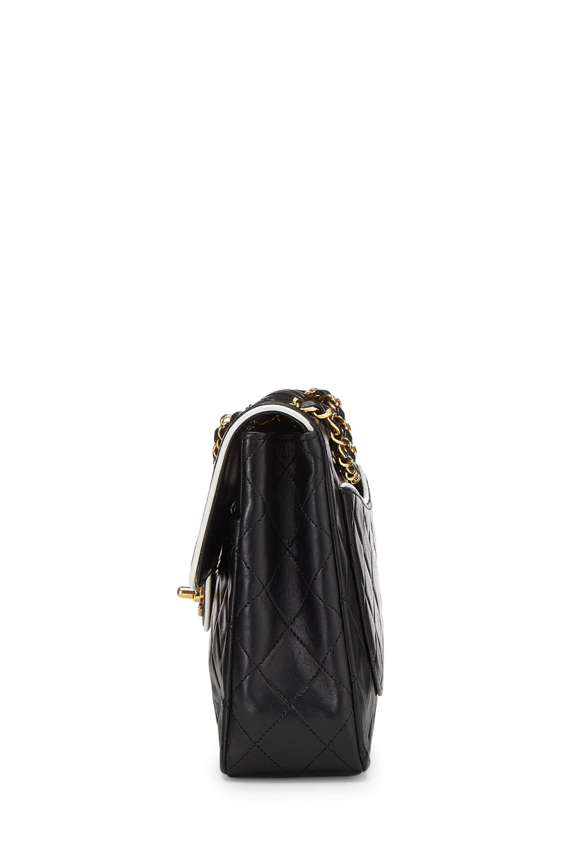Chanel Lambskin Piped Half Flap Mini Crossbody Handbag