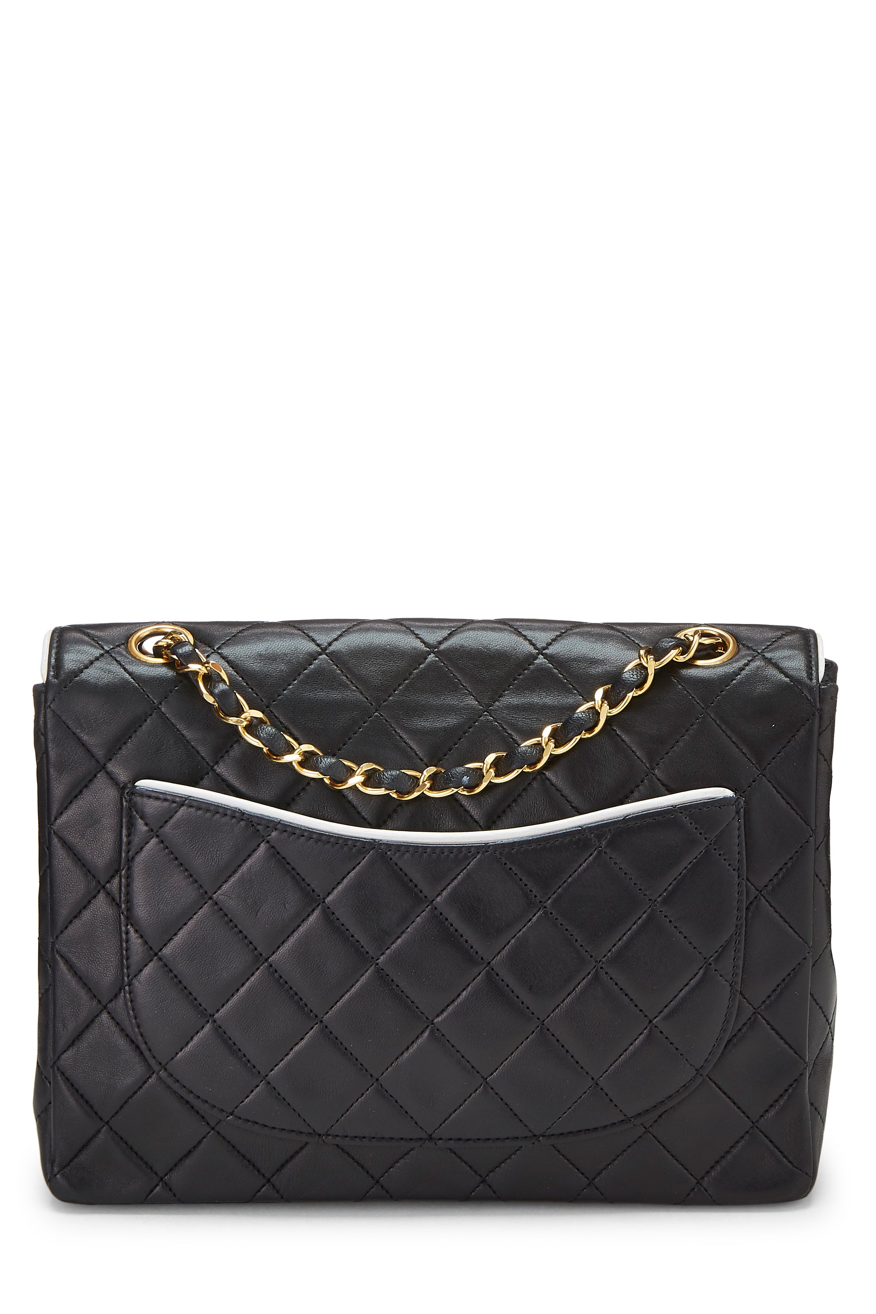 Chanel Lambskin Piped Half Flap Mini Crossbody Handbag