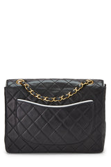 Chanel Lambskin Piped Half Flap Mini Crossbody Handbag