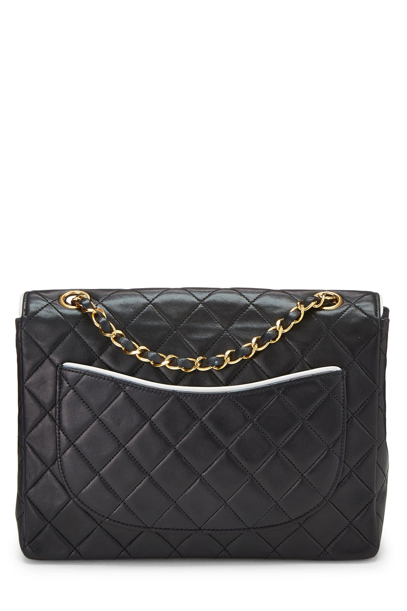 Chanel Lambskin Piped Half Flap Mini Crossbody Handbag