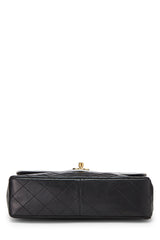 Chanel Lambskin Piped Half Flap Mini Crossbody Handbag