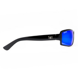 Calcutta Whitehaven Shiny Black Frames - Blue Mirror Lens - Polarized Sunglasses