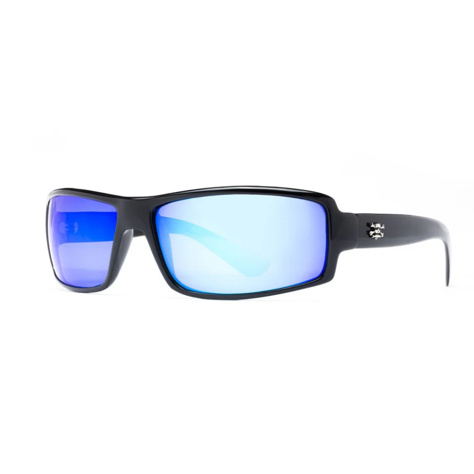 Calcutta Whitehaven Shiny Black Frames - Blue Mirror Lens - Polarized Sunglasses