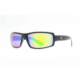 Calcutta Whitehaven Shiny Black Frames - Green Mirror Lens - Polarized Sunglasses