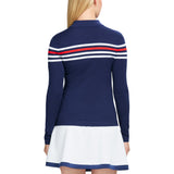 IZOD Womens Zoey Striped 1/4 Zip Knit Pullover Sweatshirt
