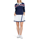 IZOD Womens Zoey Striped 1/4 Zip Knit Pullover Sweatshirt