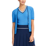 IZOD Womens Callie Cable Sweater Cardigan