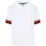 IZOD Womens Raquel Pointelle Short Sleeve Polo Sweater