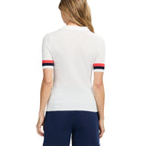 IZOD Womens Raquel Pointelle Short Sleeve Polo Sweater