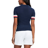 IZOD Womens Raquel Pointelle Short Sleeve Polo Sweater