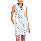 IZOD Womens Brianna 1/4 Zip A-Line Dress