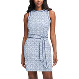 IZOD Womens Lilian Piped A-Line Dress