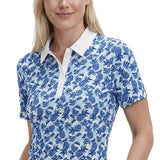 IZOD Womens Ally Printed Short Sleeve Polo Shirt