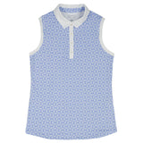 IZOD Womens Ally Printed Sleeveless Polo Shirt