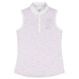 IZOD Womens Ally Printed Sleeveless Polo Shirt
