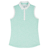 IZOD Womens Ally Printed Sleeveless Polo Shirt