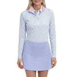 IZOD Womens Paloma Printed 1/4 Zip Pullover Sweatshirt