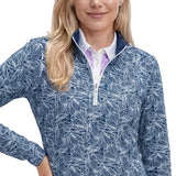 IZOD Womens Paloma Printed 1/4 Zip Pullover Sweatshirt