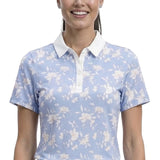 IZOD Womens Ally Printed Short Sleeve Polo Shirt