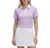 IZOD Womens Ally Printed Short Seeve Polo Shirt