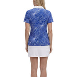 IZOD Womens Ally Printed Short Sleeve Polo Shirt