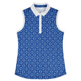 IZOD Womens Ally Printed Sleeveless Polo Shirt