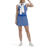IZOD Womens Ally Printed Sleeveless Polo Shirt