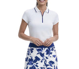 IZOD Womens Chloe Cap Sleeve Polo Shirt