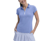 IZOD Womens Chloe Cap Sleeve Polo Shirt
