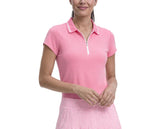 IZOD Womens Chloe Cap Sleeve Polo Shirt