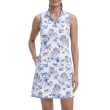 IZOD Womens L'acey Zip Court Printed Dress