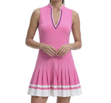 IZOD Womens Rally V-Neck Pleated Dress