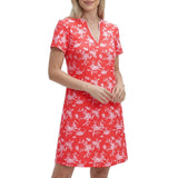 IZOD Womens Sara Printed Short Sleeve Dress
