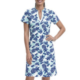 IZOD Womens Sara Printed Short Sleeve Dress