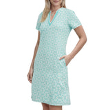 IZOD Womens Sara Printed Short Sleeve Dress