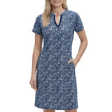 IZOD Womens Sara Printed Short Sleeve Dress
